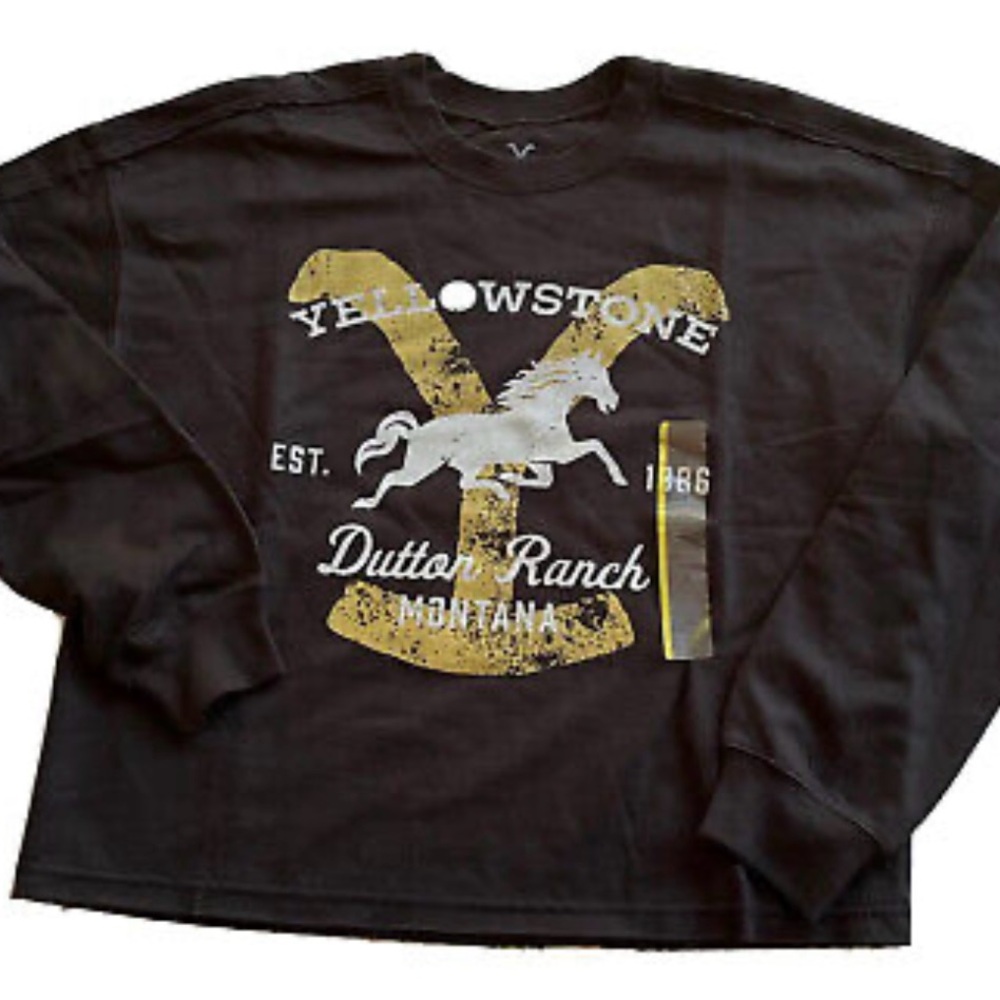 Black Yellowstone Dutton Ranch Montana Women’s (Teen/Tween) SweatshirtSz S NWT - Picture 2 of 6